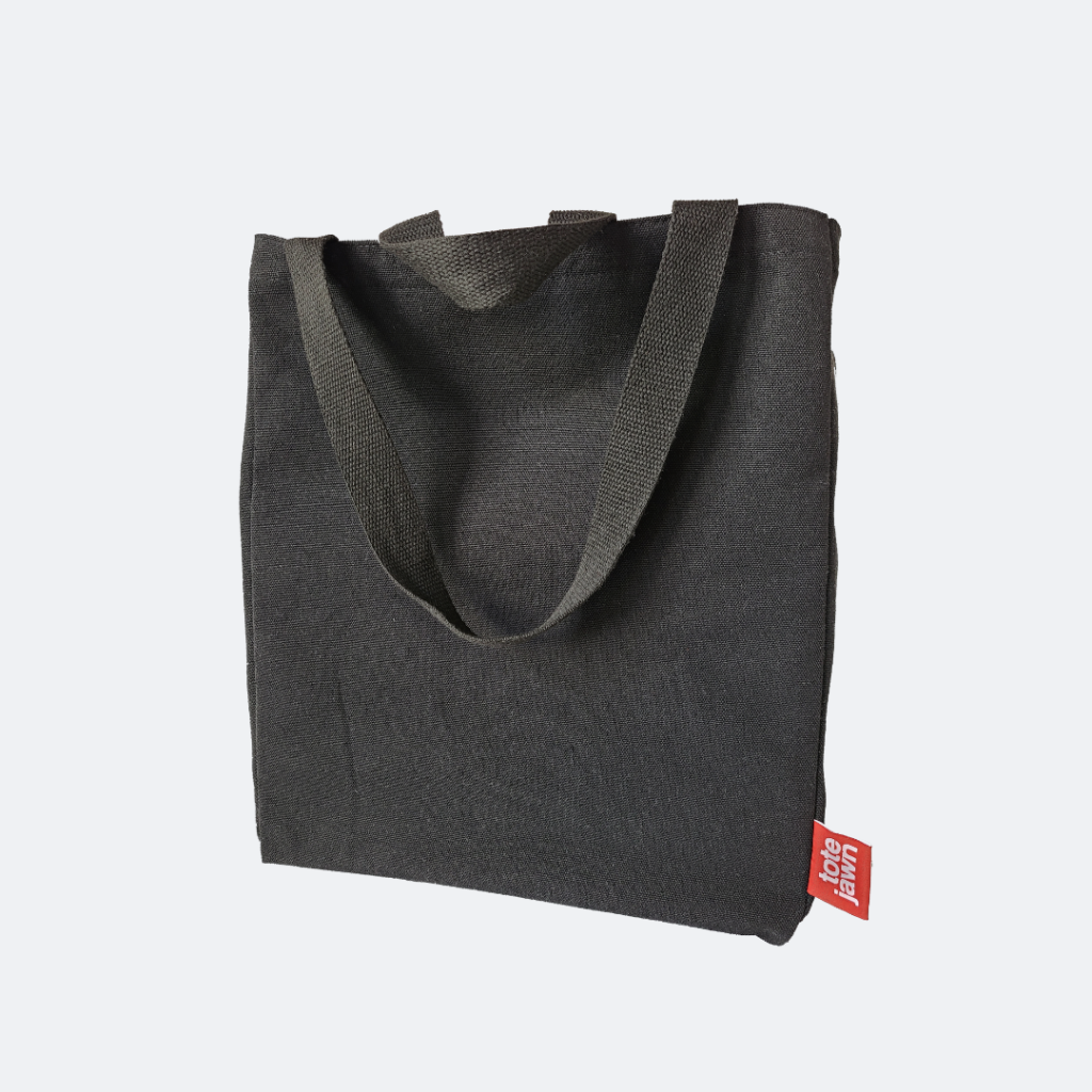 black tote bag with shorter and longer handles