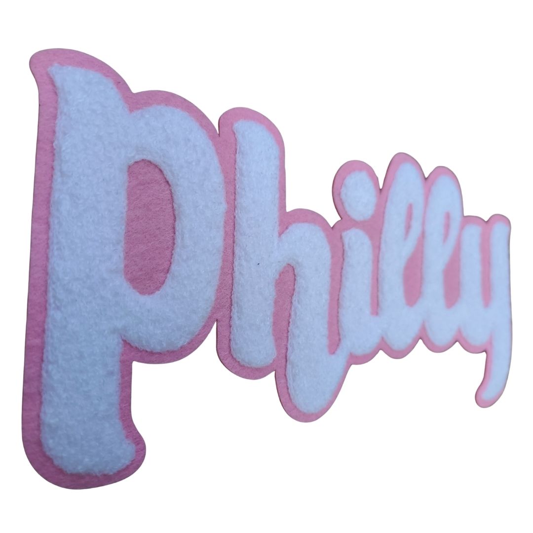 Pink Philly Phancy Pullover Hoodie – Soft Chenille Patch - Image 3