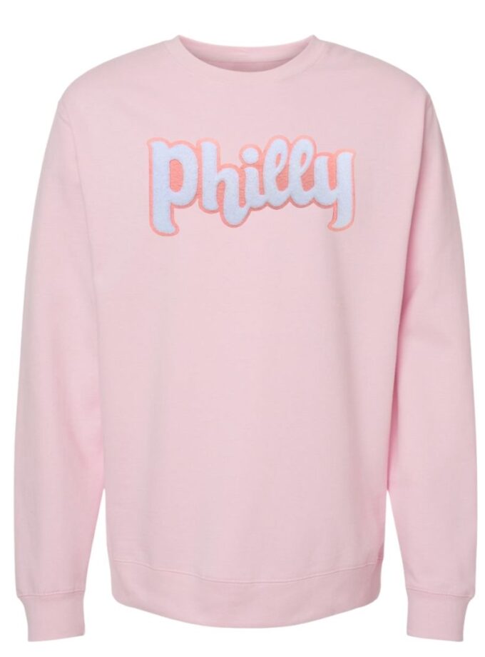 Pink Philly Phancy Crewneck Sweatshirt – Soft Chenille Patch