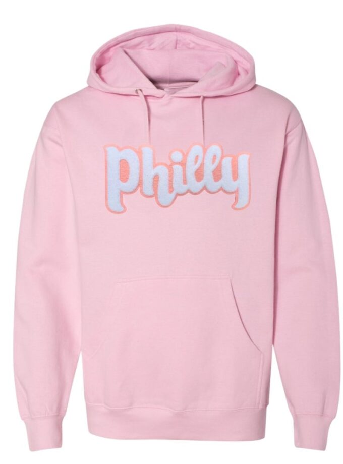 Pink Philly Phancy Pullover Hoodie – Soft Chenille Patch