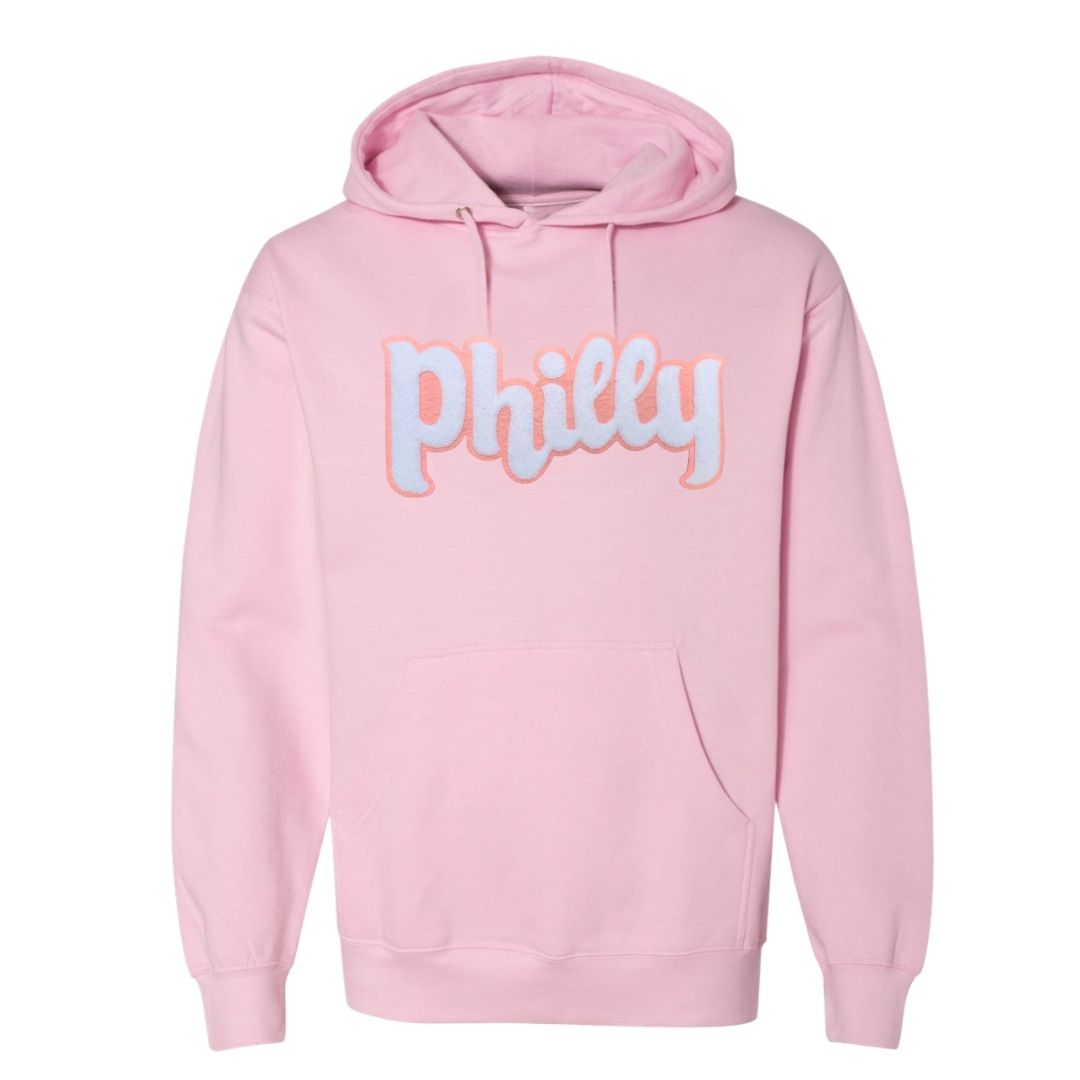 Pink Philly Phancy Pullover Hoodie – Soft Chenille Patch