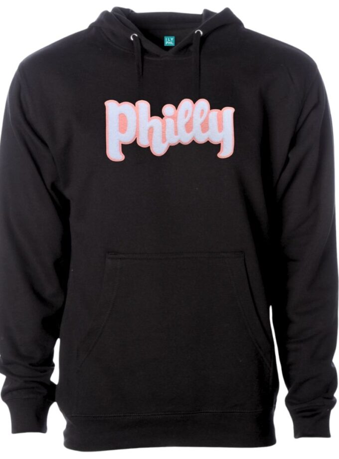 Philly Phancy Pink Pullover Hoodie – Soft Chenille Patch