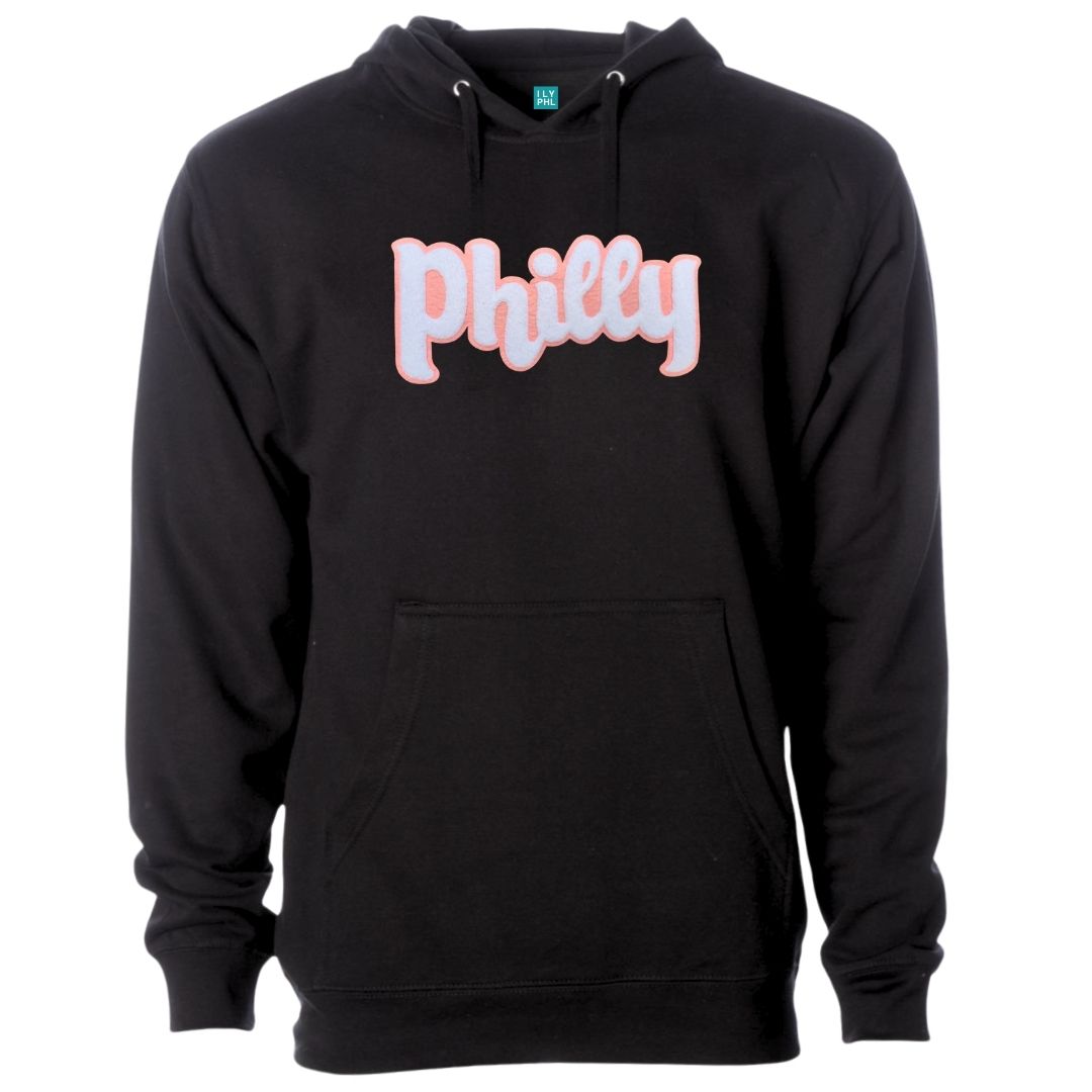 Philly Phancy Pink Pullover Hoodie – Soft Chenille Patch