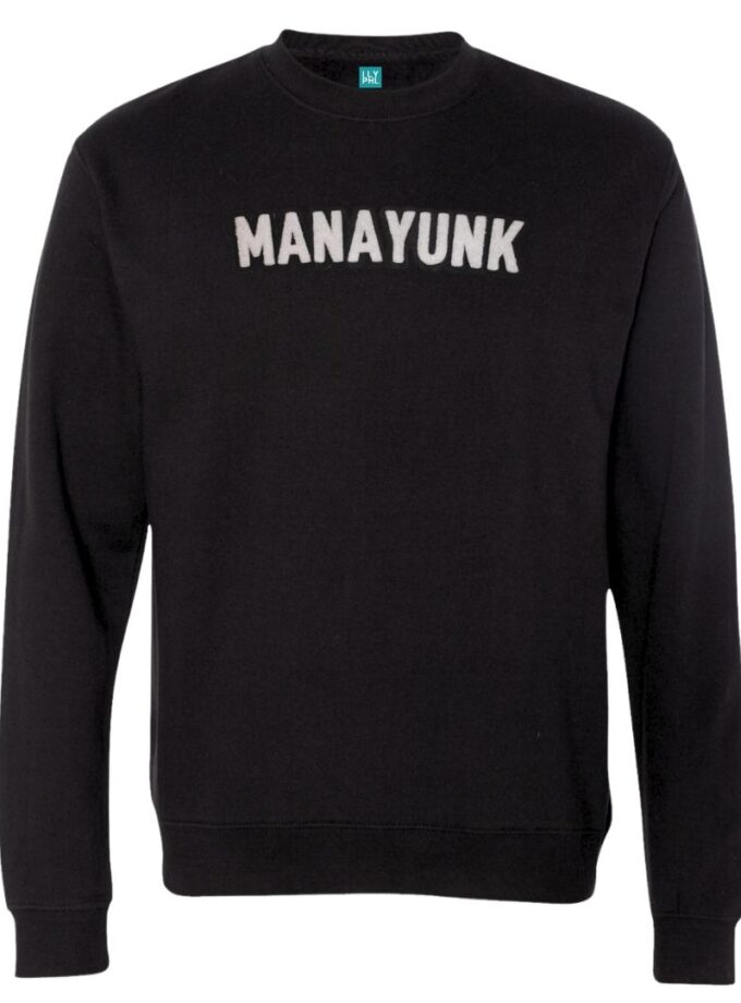Manayunk Crewneck Sweatshirt – Soft Chenille Patch