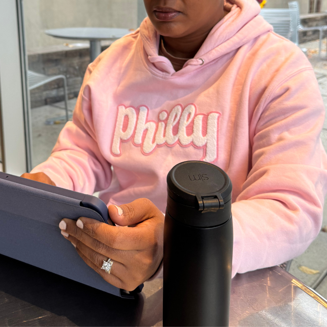 Pink Philly Phancy Pullover Hoodie – Soft Chenille Patch - Image 2